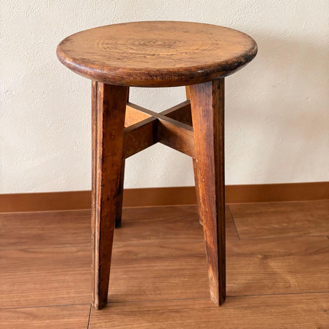 古家具　木製スツール　ヴィンテージ アンティーク　椅子　インテリア　花台