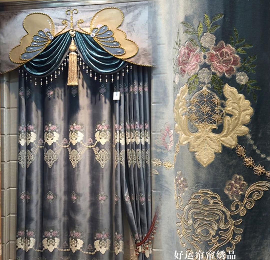 ヨーロッパ　カーテン　刺繍カーテン　レースカーテン　高級