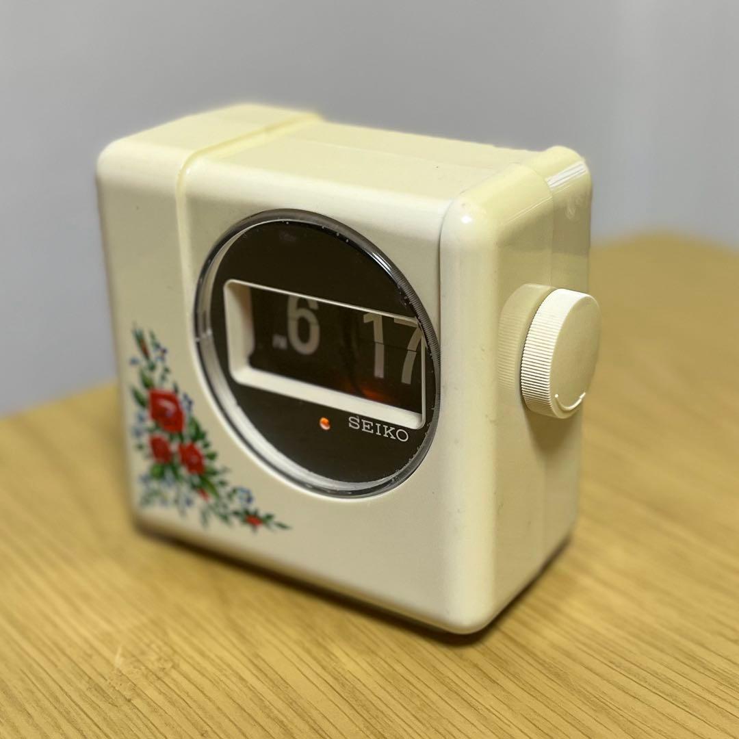 【メンテ済み・動作正常】SEIKOパタパタ時計 フリッピィ DZ620 花柄