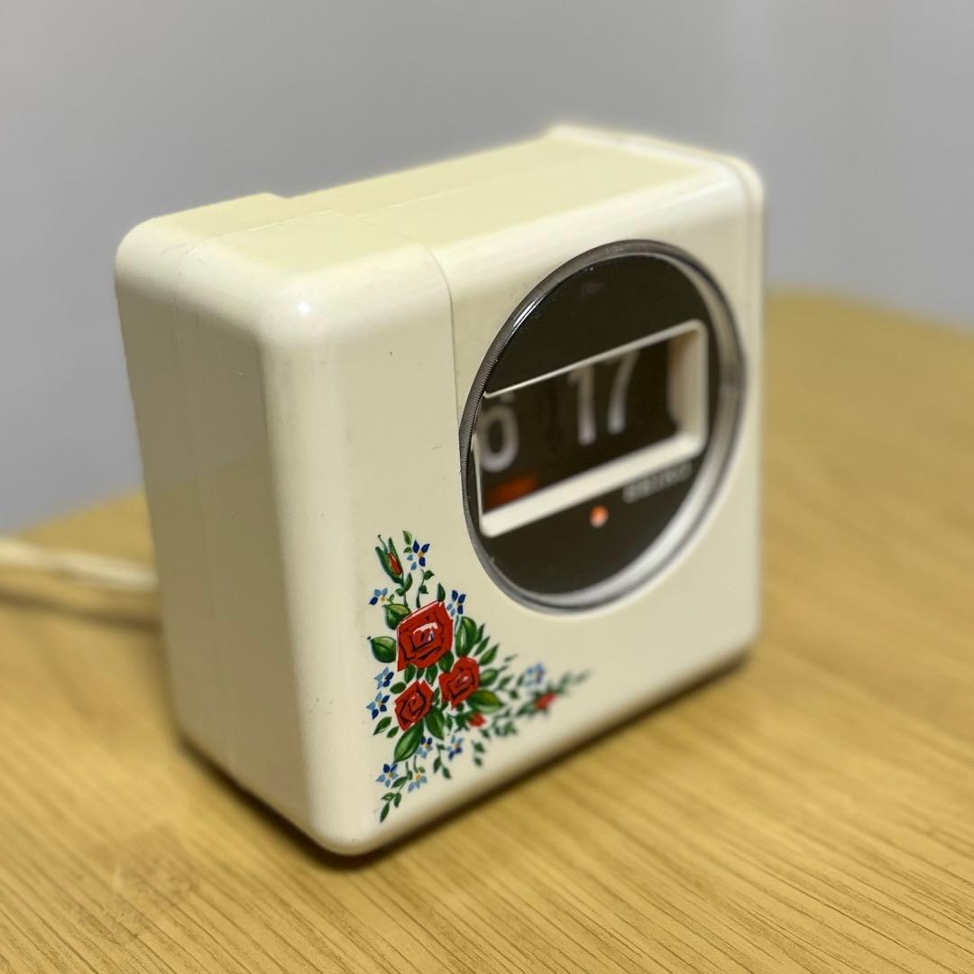 【メンテ済み・動作正常】SEIKOパタパタ時計 フリッピィ DZ620 花柄