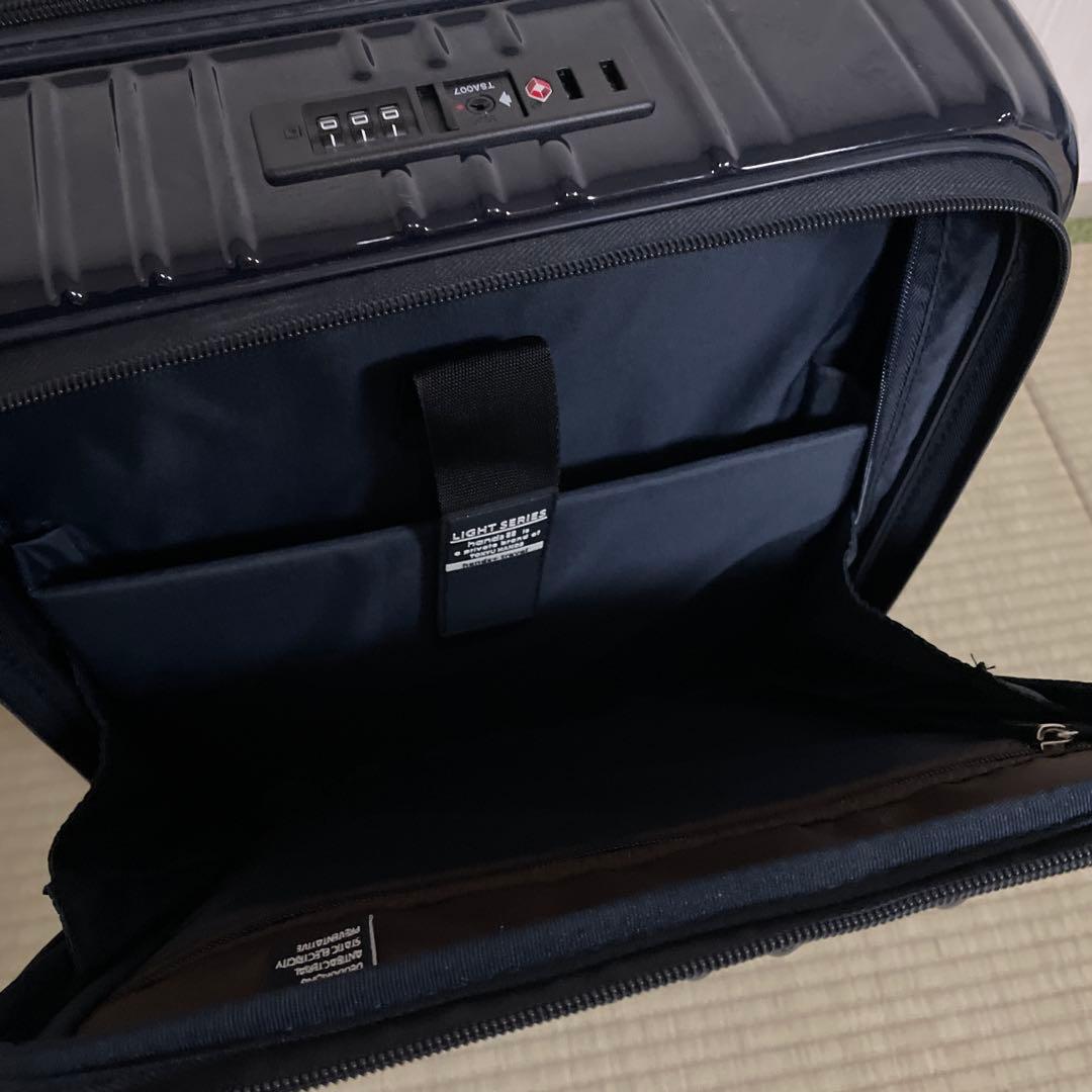 hands+ スーツケース フロントオープン ネイビー 機内持込可