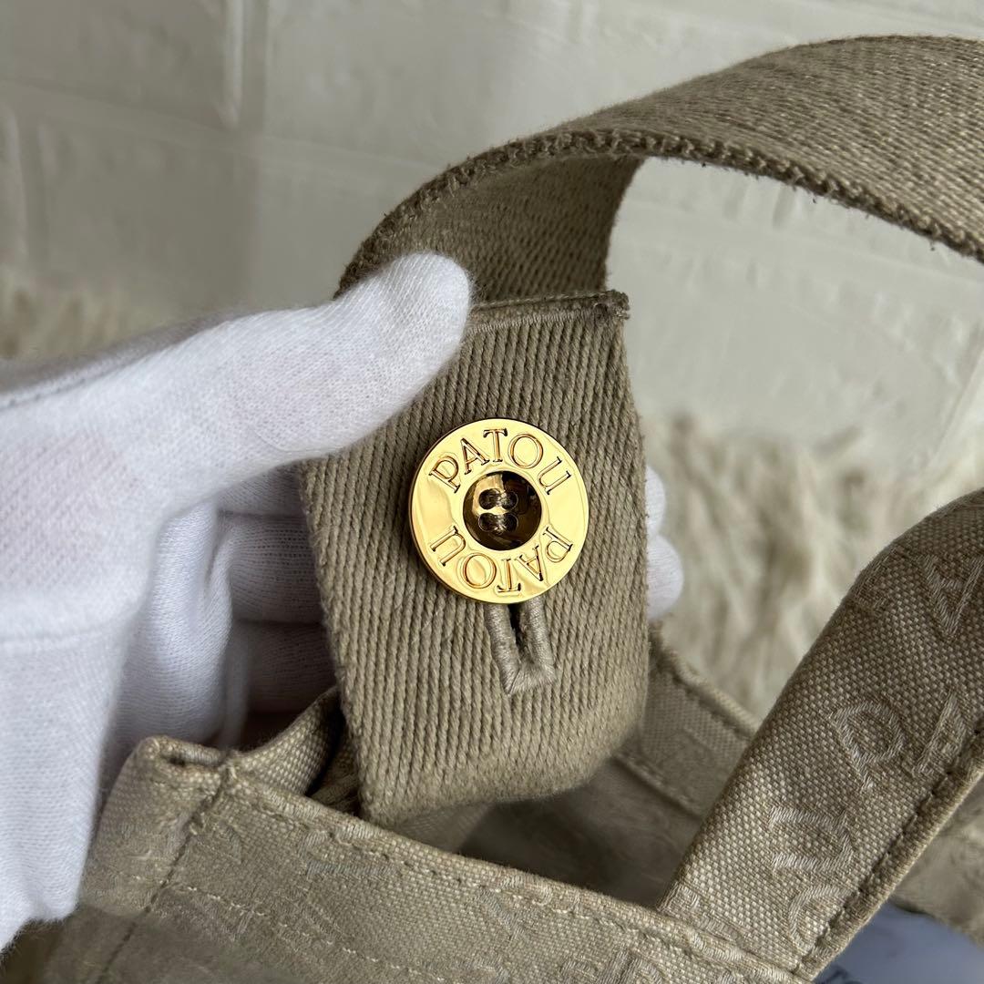 【極美品】PATOU パトゥ キャンバス 総柄 スモール トートバッグ ベージュ
