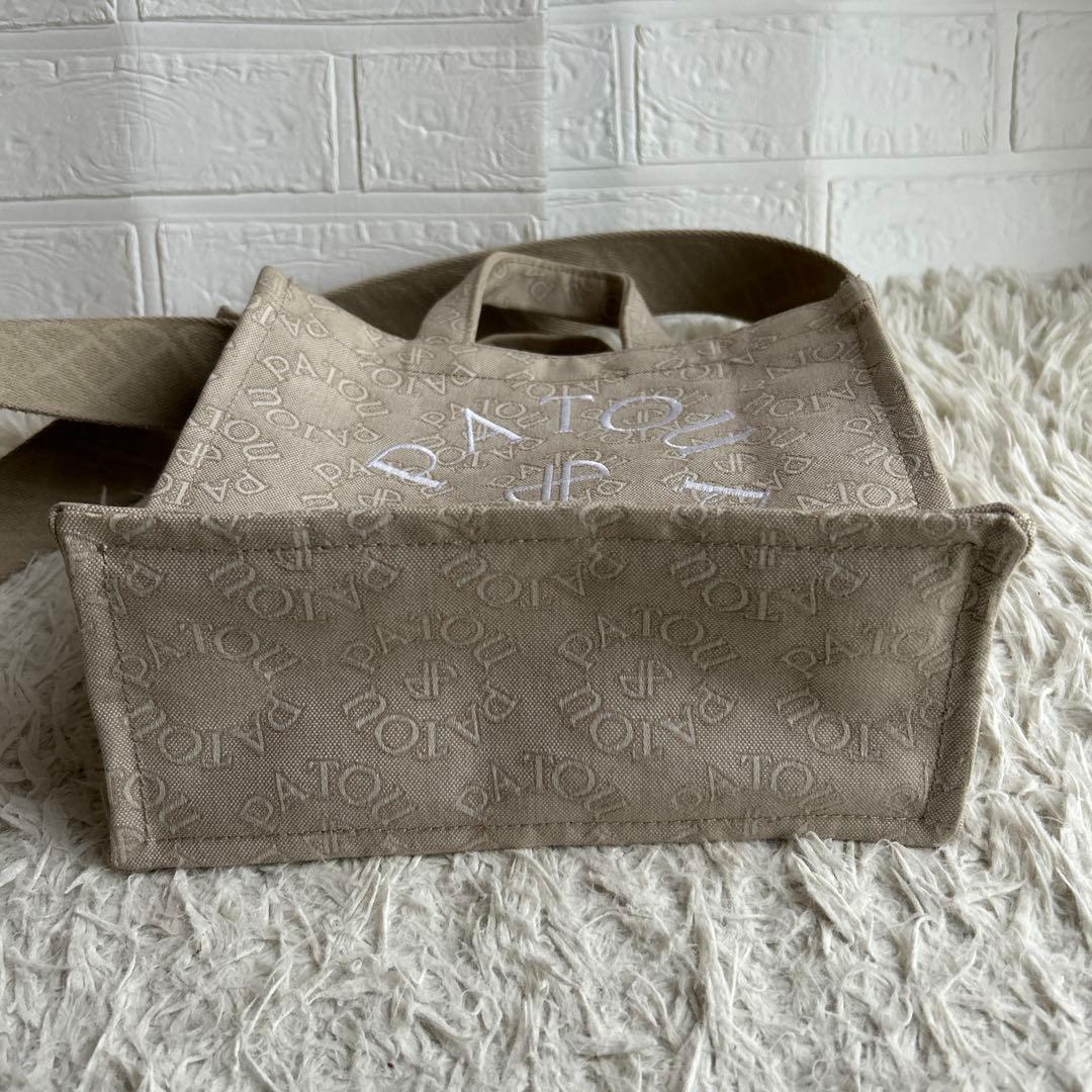 【極美品】PATOU パトゥ キャンバス 総柄 スモール トートバッグ ベージュ