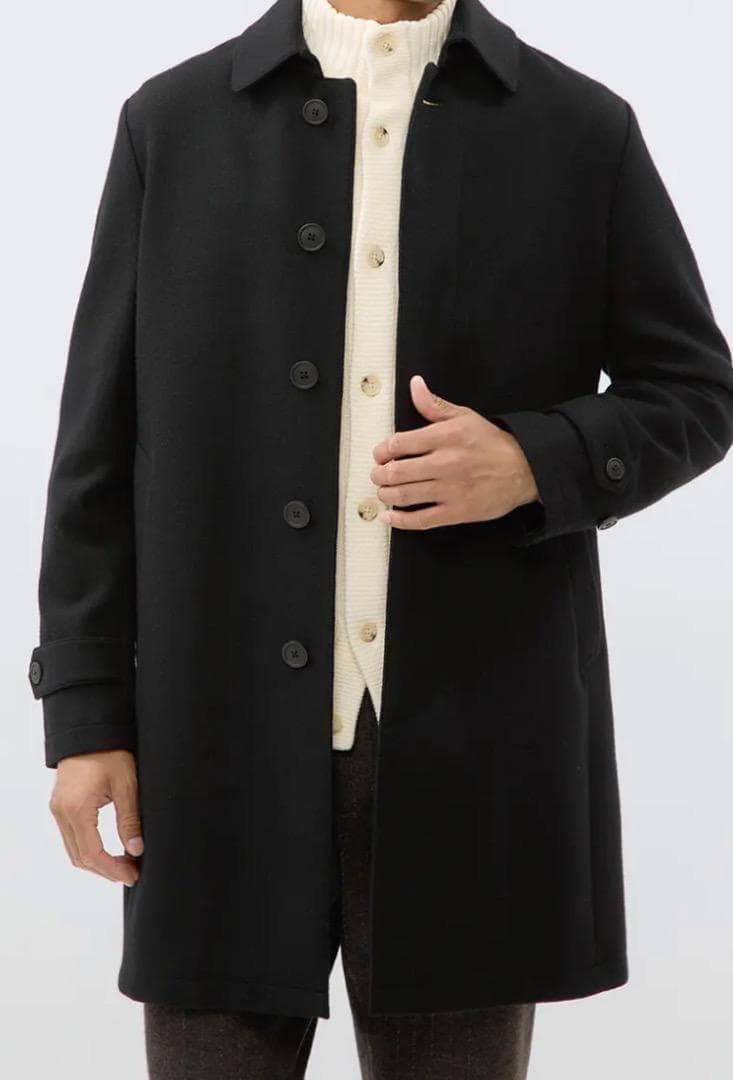 セヴィルロウ プレミアムステンカラーコートカシミヤ混 サイズS 新品 ブラック