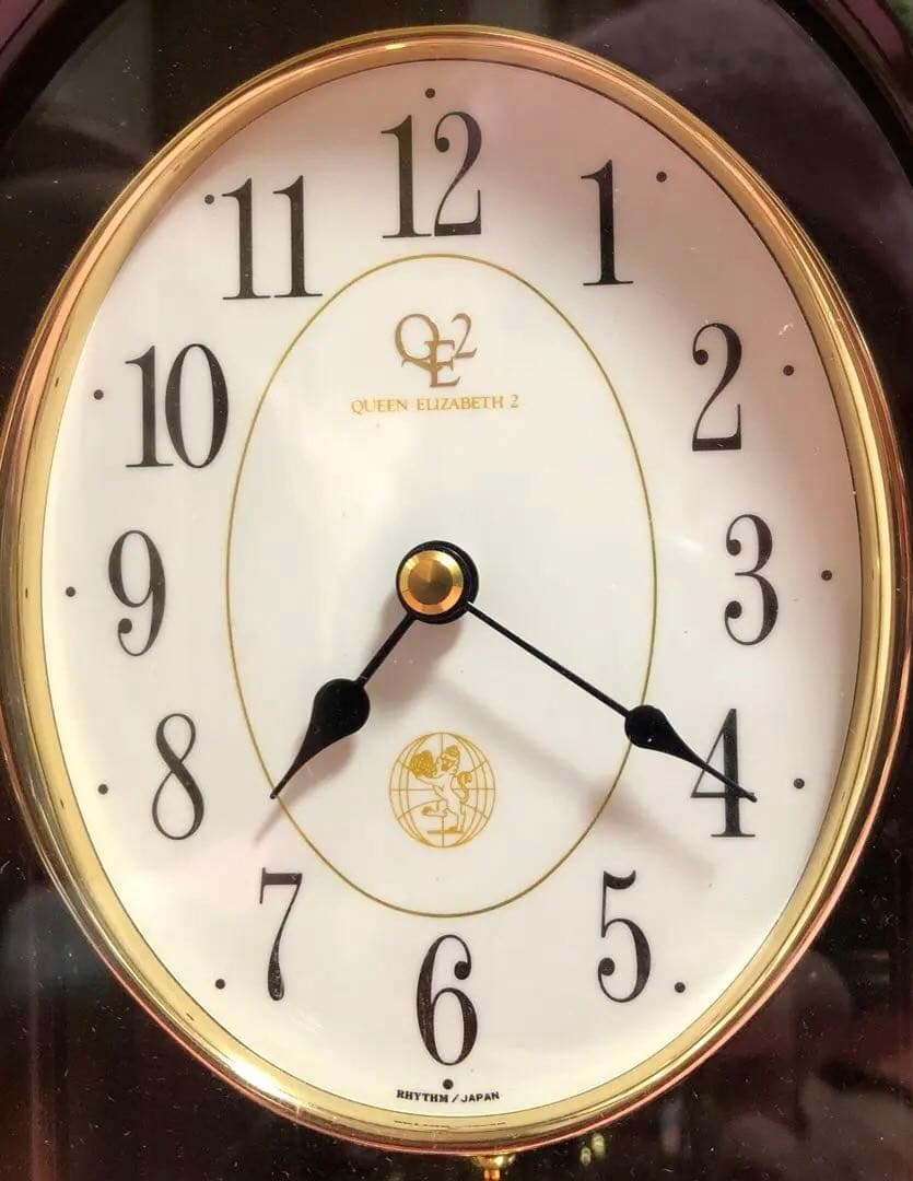 ジャンク　置時計クィーンエリザベス2 リズム時計