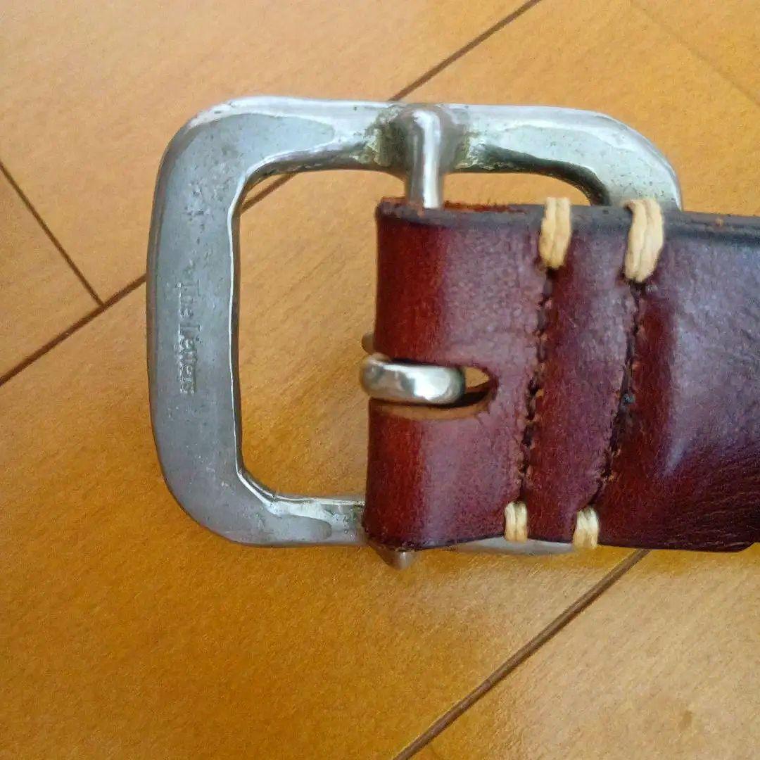 the letters　ダークブラウン レザー ベルト