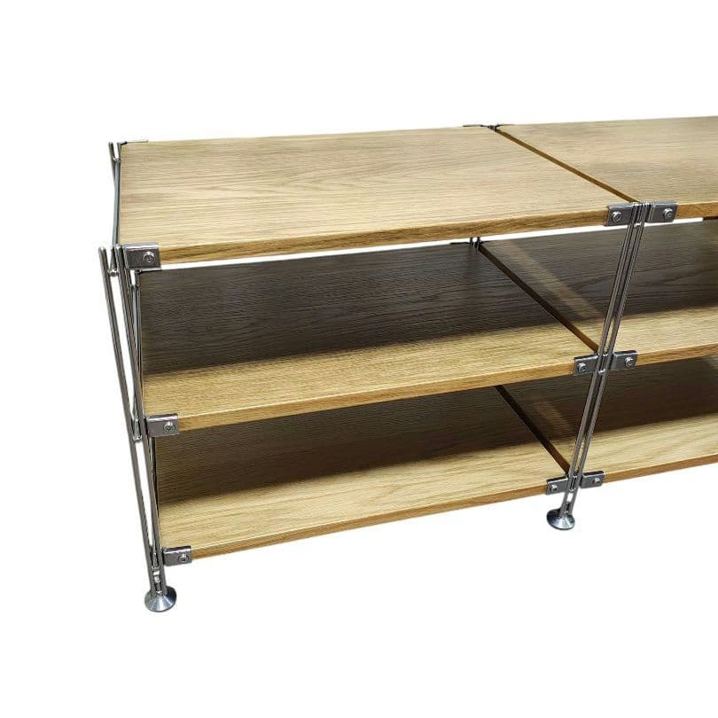 無印良品 MUJI ステンレスユニットシェルフ オーク材