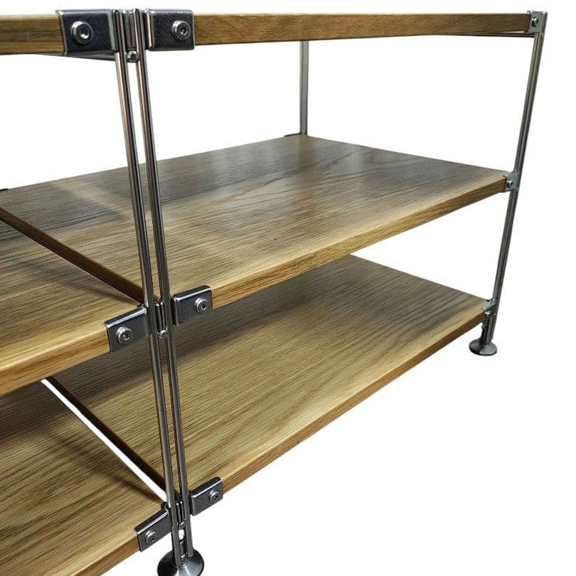 無印良品 MUJI ステンレスユニットシェルフ オーク材