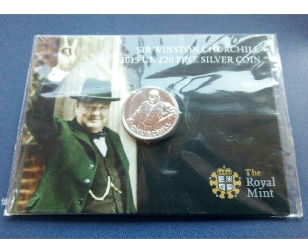 英国 イギリス ￡20 ポンド 銀貨999ag 15.71gチャーチル デザイン