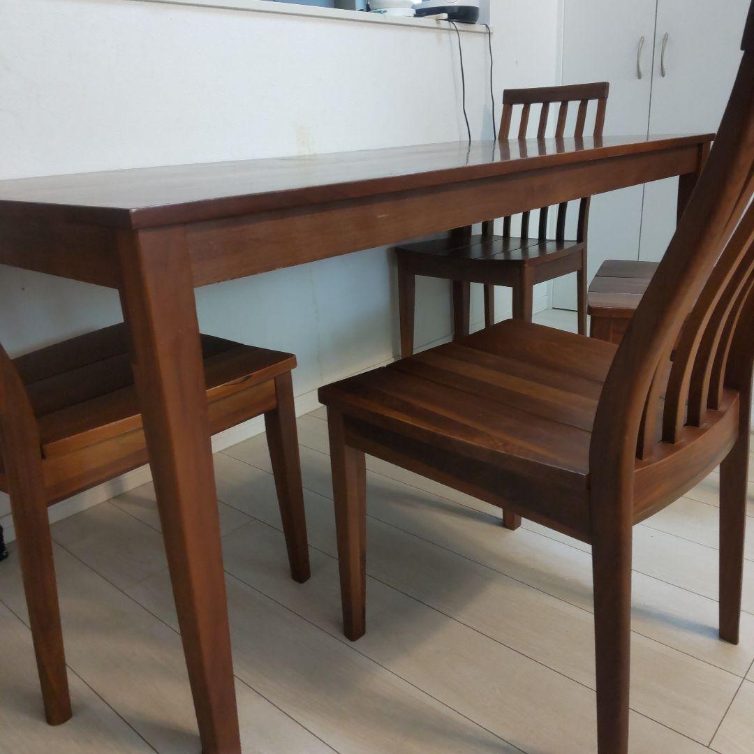 ダークブラウン 木製 ダイニングテーブル たのメル便発送 引き取りも可