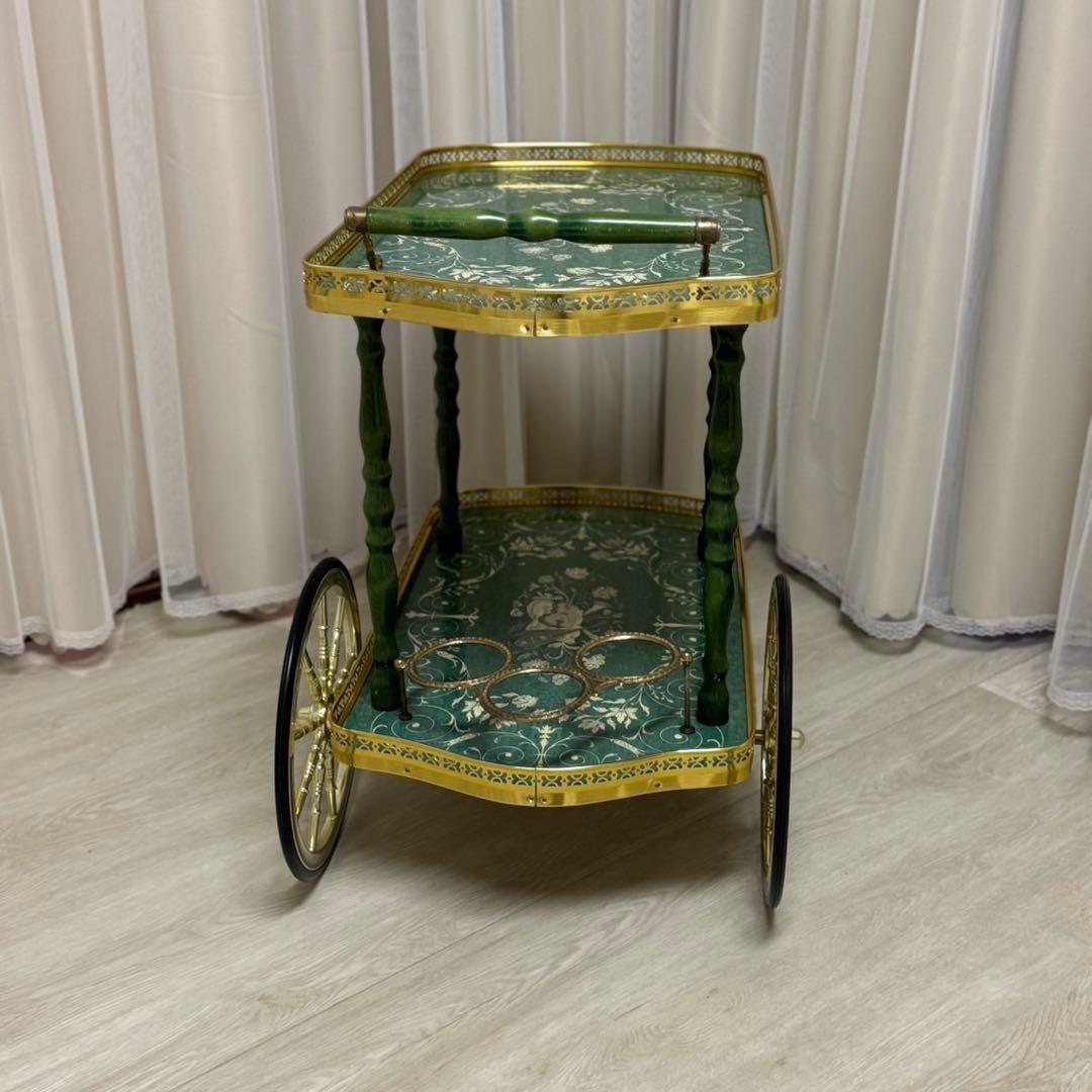 イタリア製 アンティーク キッチン ワゴン キャスター付