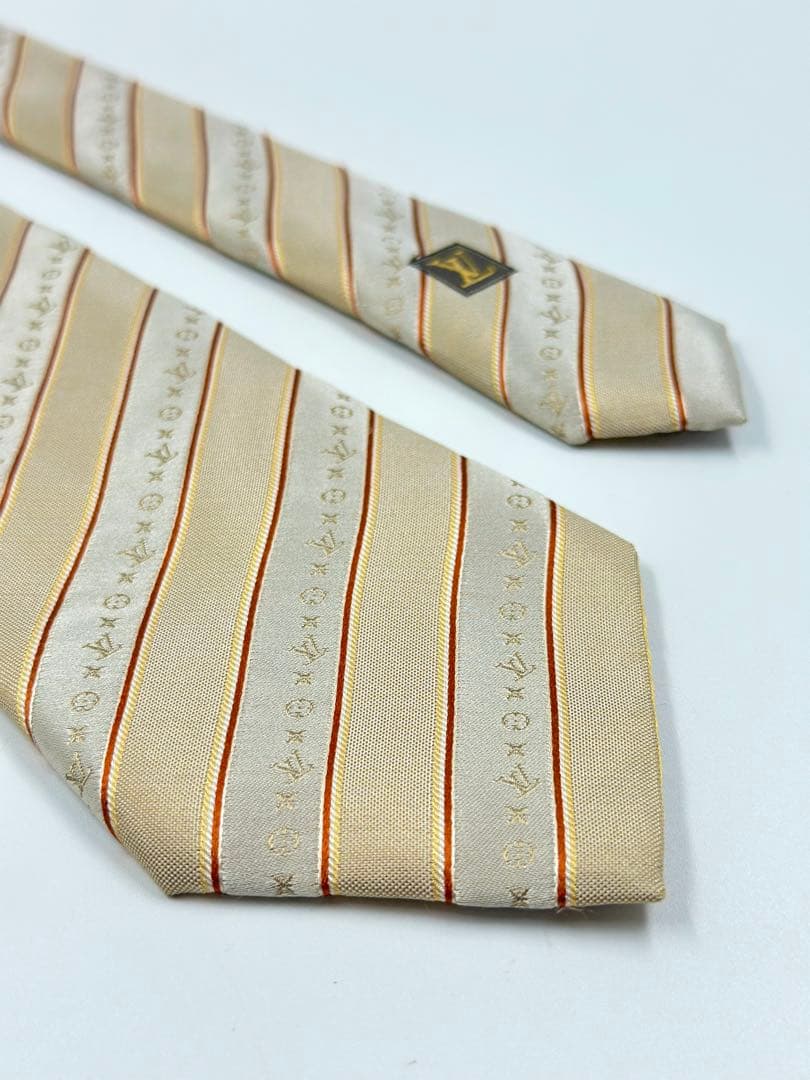 ✨️美品✨️ ルイヴィトン ネクタイ 高級シルク モノグラム ストライプ