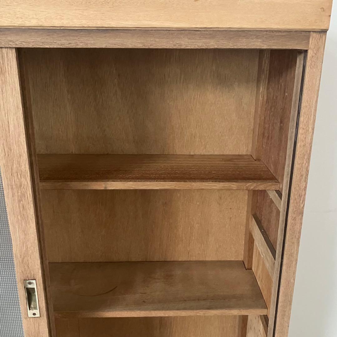 レトロ　アンティーク　古家具　古道具　剥離家具　ストリップド　ガラス棚　シェルフ