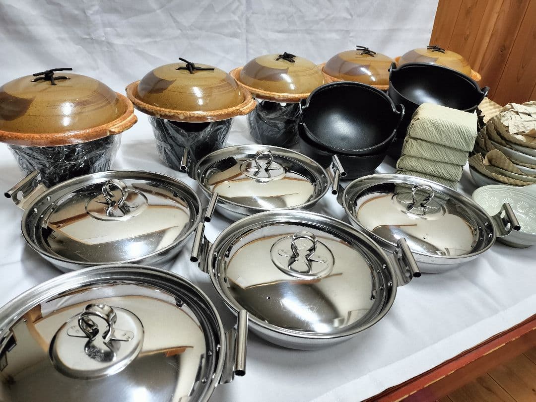 一人鍋　5人分セット　新品コンロ、高級有田焼陶板　 鍋ものセット付き