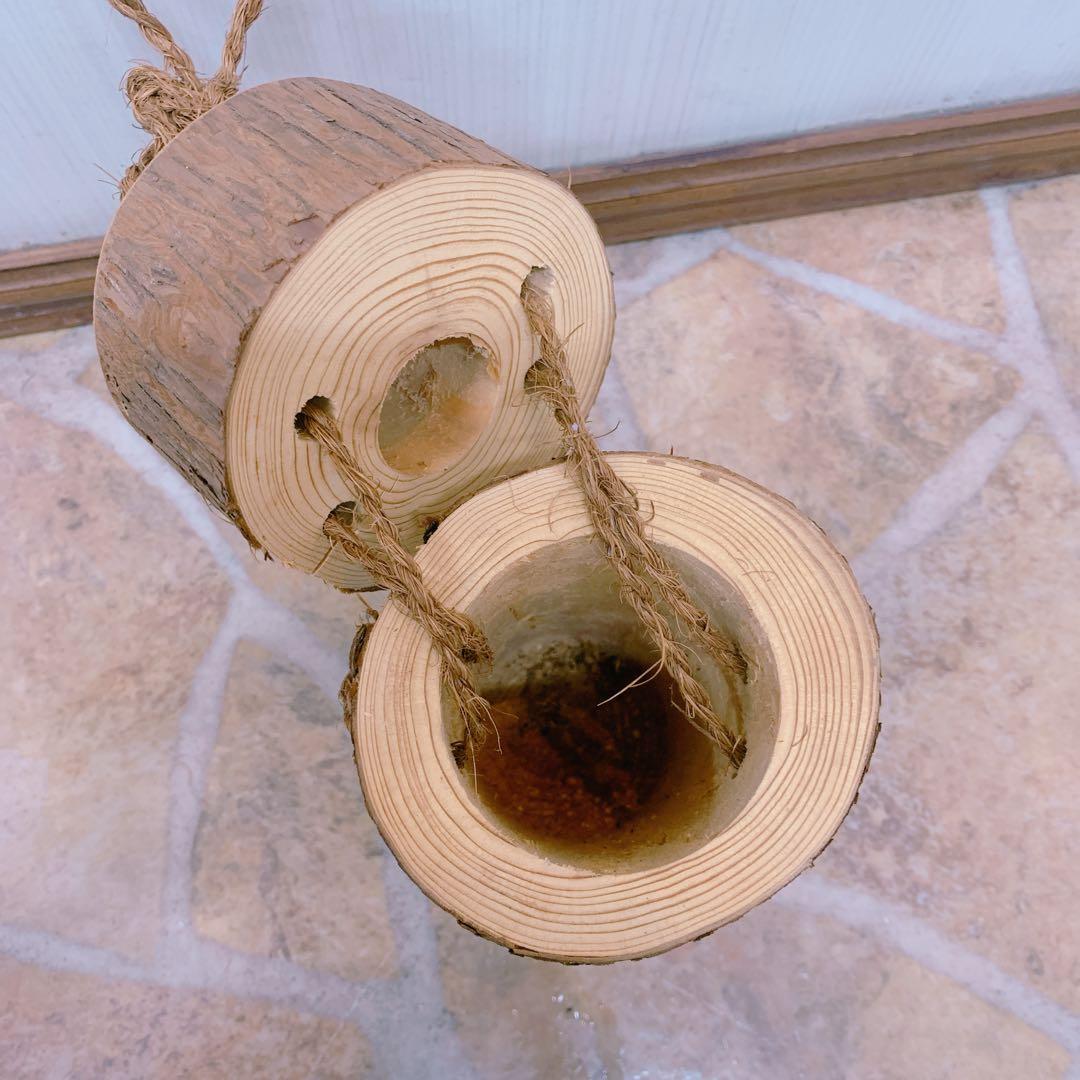 吉野杉　丸太の入れ物　木のケース　北欧　インテリア飾り　天然木　和モダン