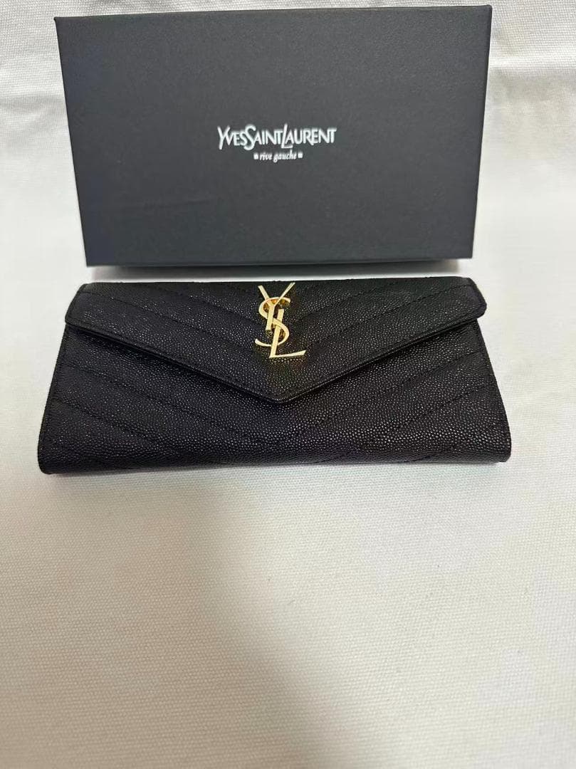 美品 Saint Laurent ブラック ロング財布