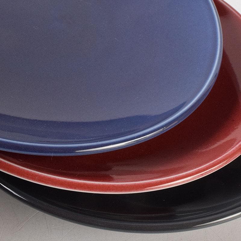 和食器　朝日焼　松林良周作　六色　銘々皿　六客　共布共箱　V　R9285