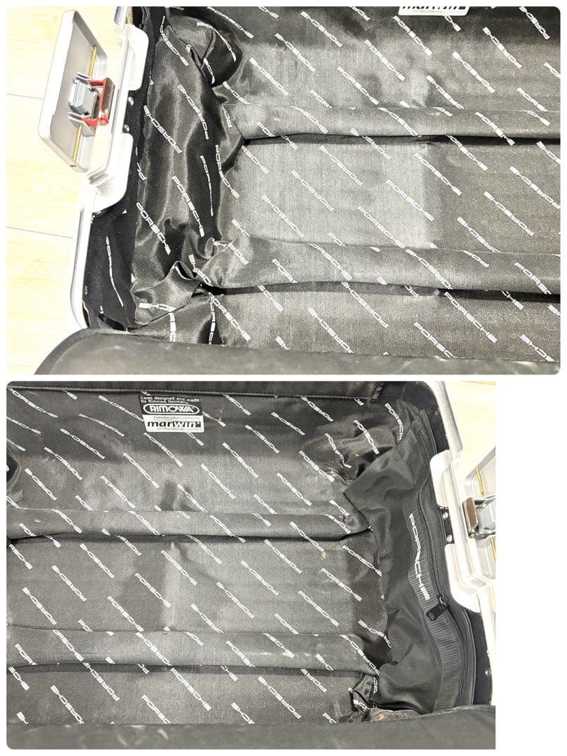 【廃盤希少品】RIMOWA × PORSCHE アルミスーツケース　鍵、ポーチ付