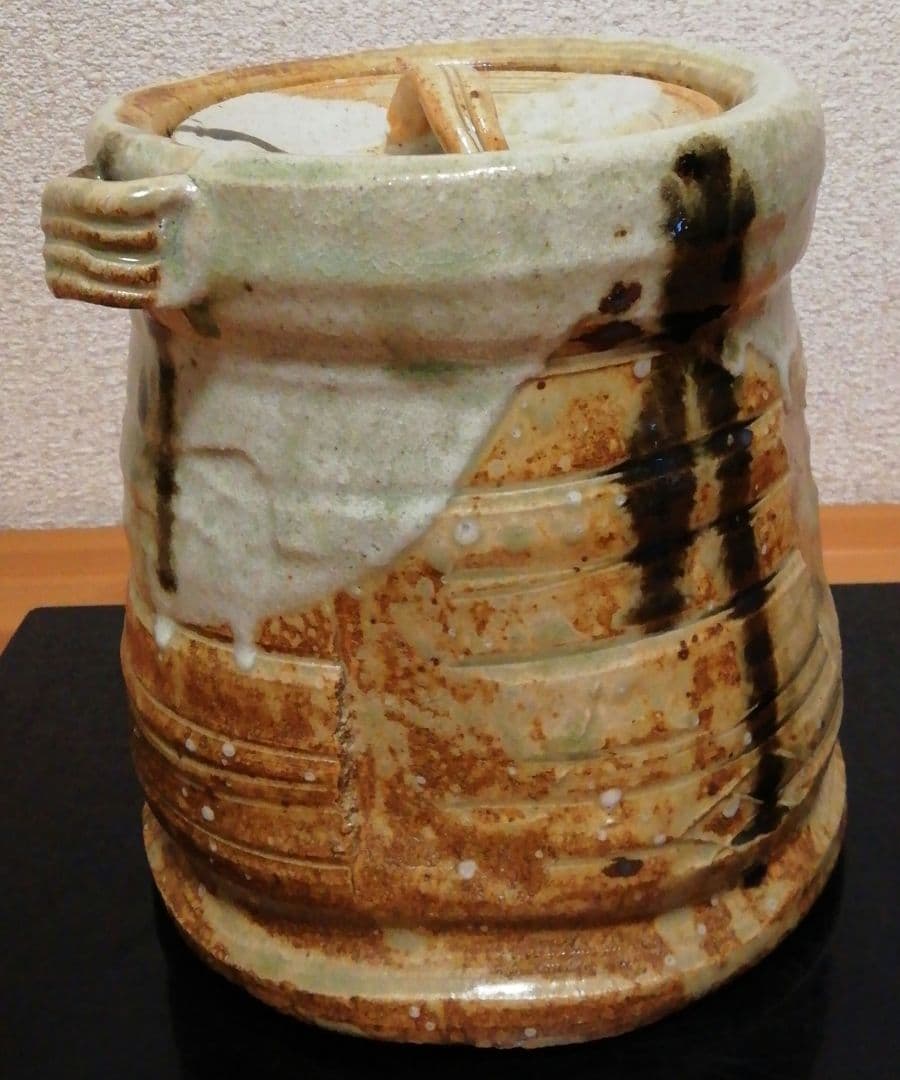 佐治光寿作　美濃　伊賀　水指　共箱　茶道具