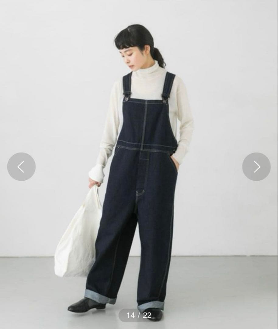 【新品タグ付き】かぐれ　デニムオーバーオール　インディゴ　サイズ1