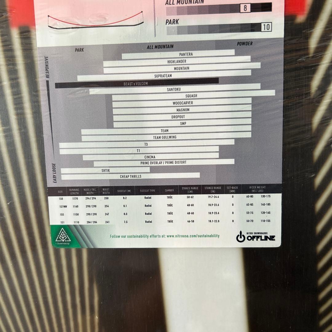 【レア新品】VOLCOM x NITRO スノーボード 155cm スノボ