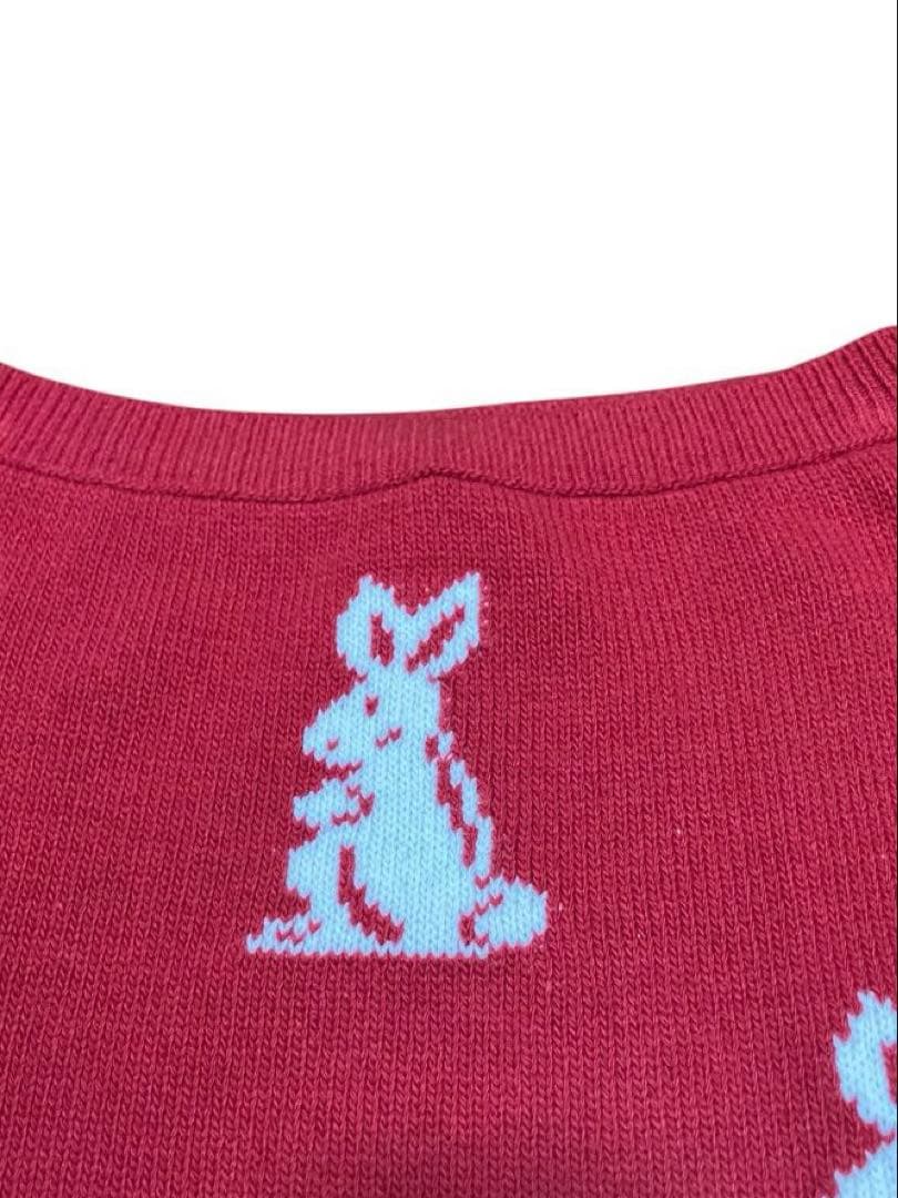 PRADA プラダ 16ss ラビット柄 カシミヤ混ニットスカート　レッド　XL