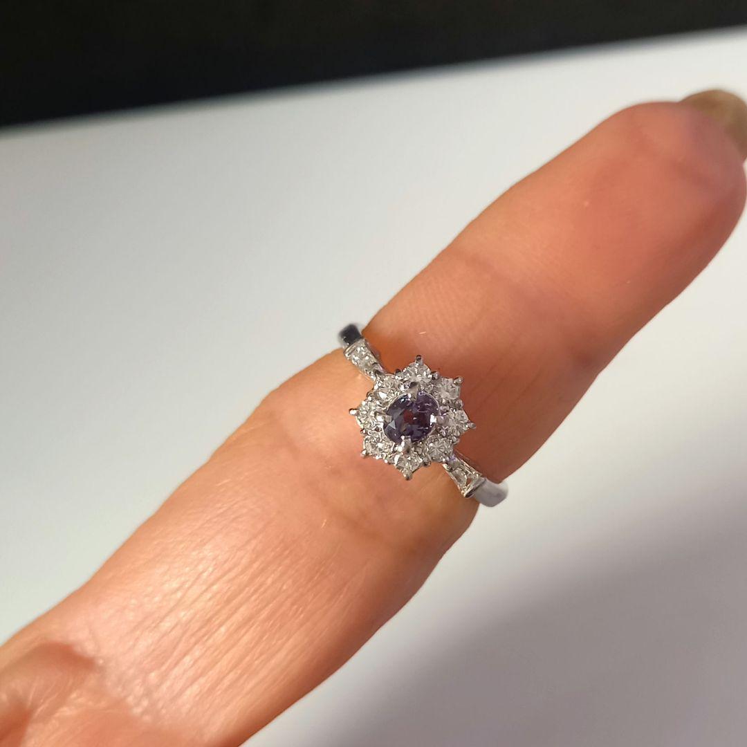 専用 Pt900 アレキサンドライト・ダイヤモンド リング