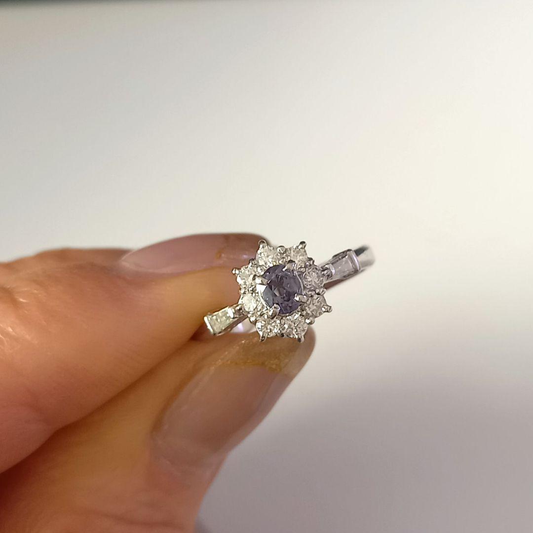 専用 Pt900 アレキサンドライト・ダイヤモンド リング