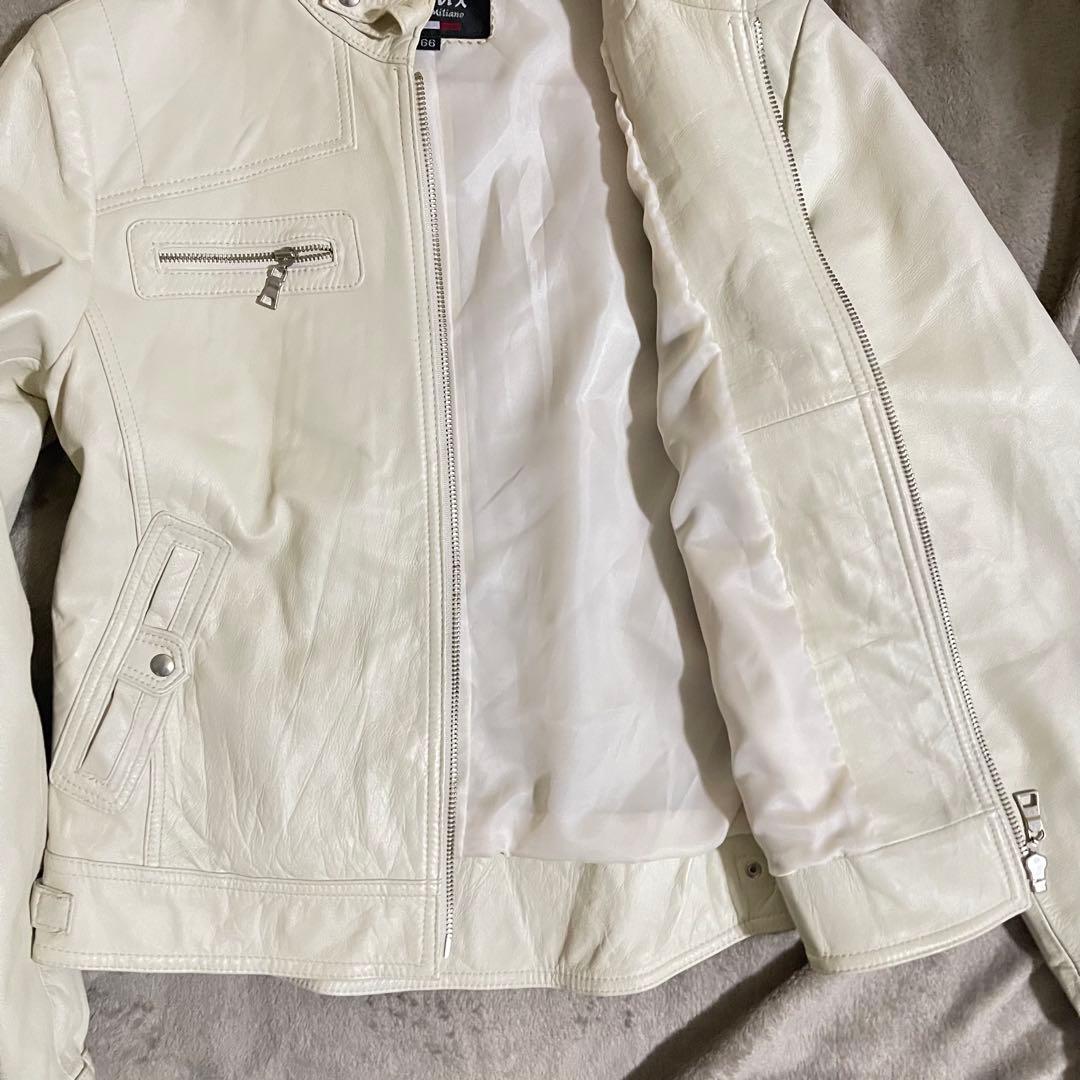 ジャケット・アウター 00s y2k archive zip riders jacket white