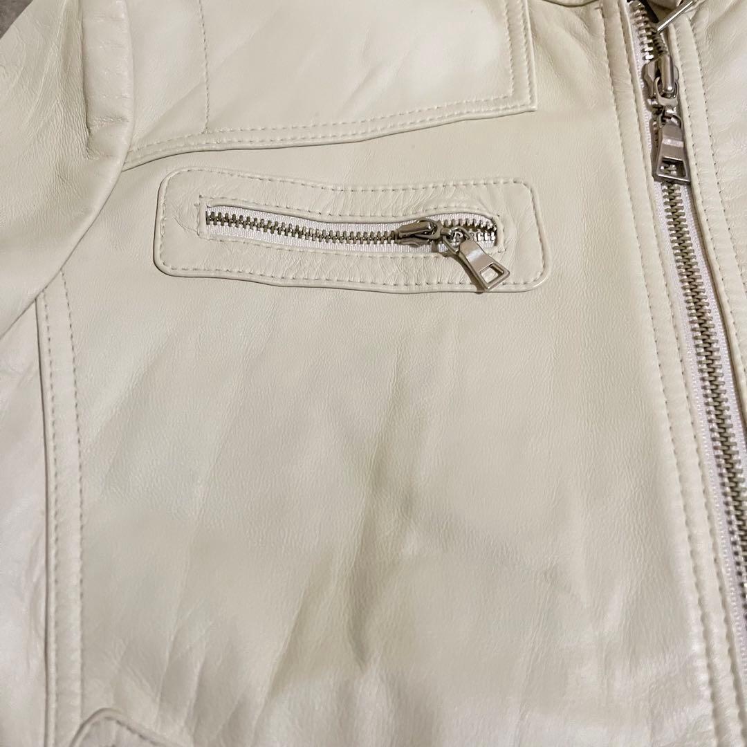 ジャケット・アウター 00s y2k archive zip riders jacket white