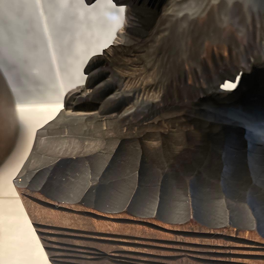 1950-60年代アイヌビンテージ彫りが美しく躍動感がある芸術的なクマ親子の彫刻