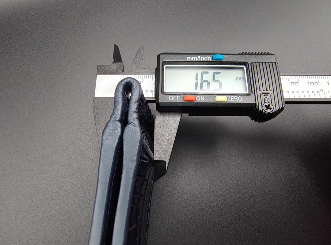 クロコダイル革 マネークリップ 二つ折り財布 本革 ネイビーブルー 薄型 新品