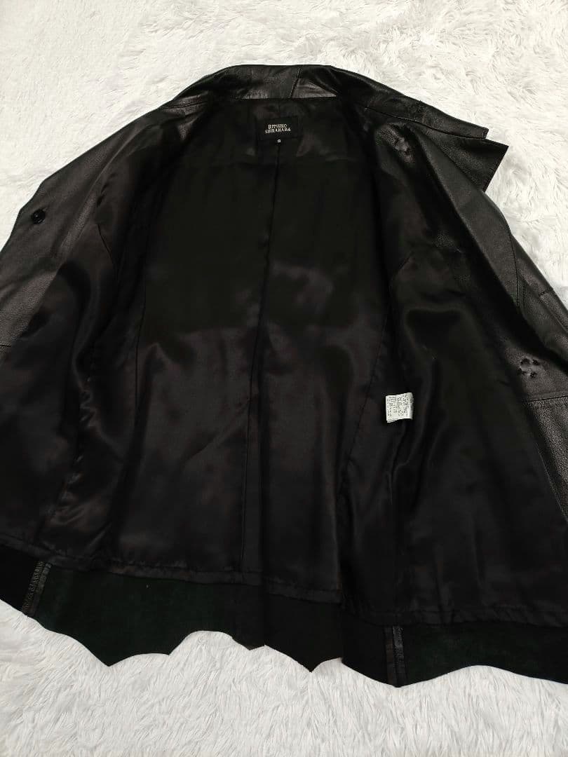 美品★ RITSUKO SHIRAHAMA レザーコート 羊革 ラムレザー 黒