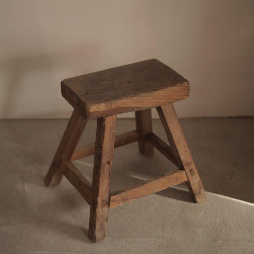 作業椅子　椅子　台　花台　踏み台　古家具　古道具　アンティーク　昭和レトロ