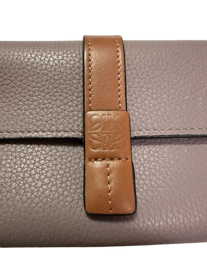 黒*め様 LOEWE　ロエベ　三つ折り財布　パープル
