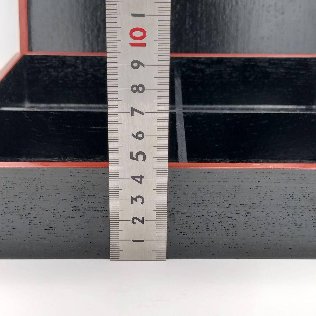 a93　松花堂弁当　柿合　黒塗　５客　内皿2種類付　茶道　懐石　松華堂