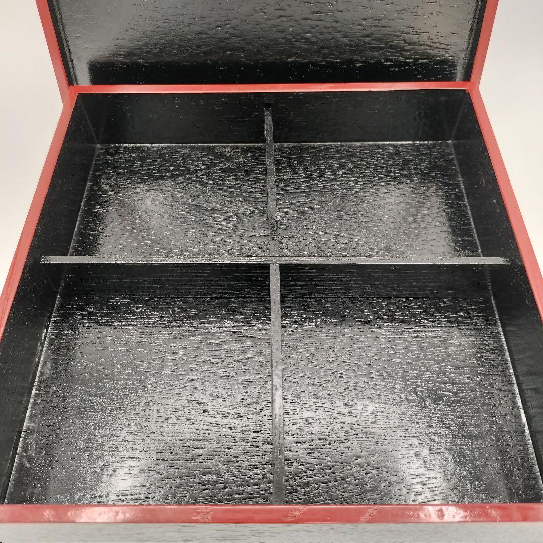 a93　松花堂弁当　柿合　黒塗　５客　内皿2種類付　茶道　懐石　松華堂