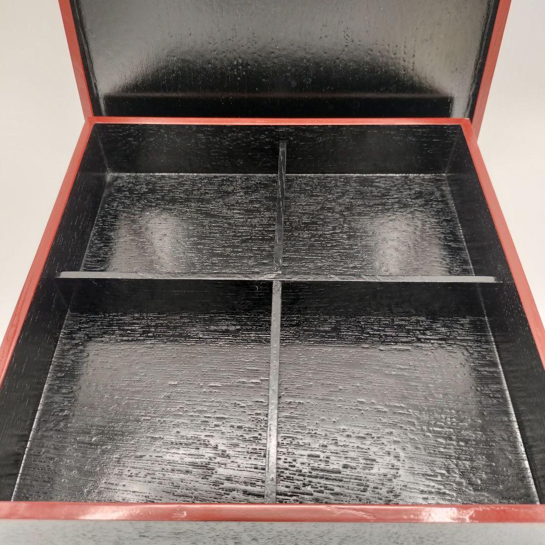 a93　松花堂弁当　柿合　黒塗　５客　内皿2種類付　茶道　懐石　松華堂