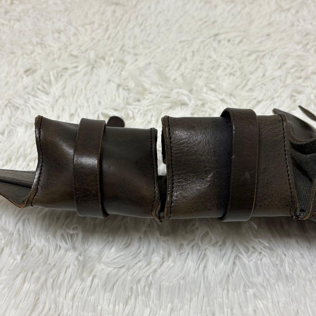 MORGAN ベルト　バンダリア　レザー　ポケット　3連　ミリタリー