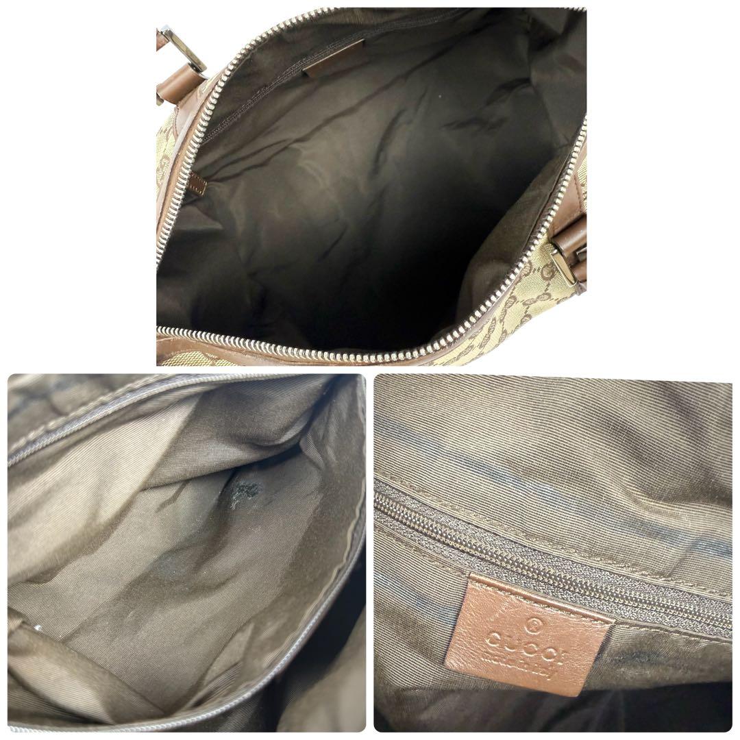 GUCCI グッチ GGキャンバス ミニボストンバッグ 肩掛け ベージュ 保存袋