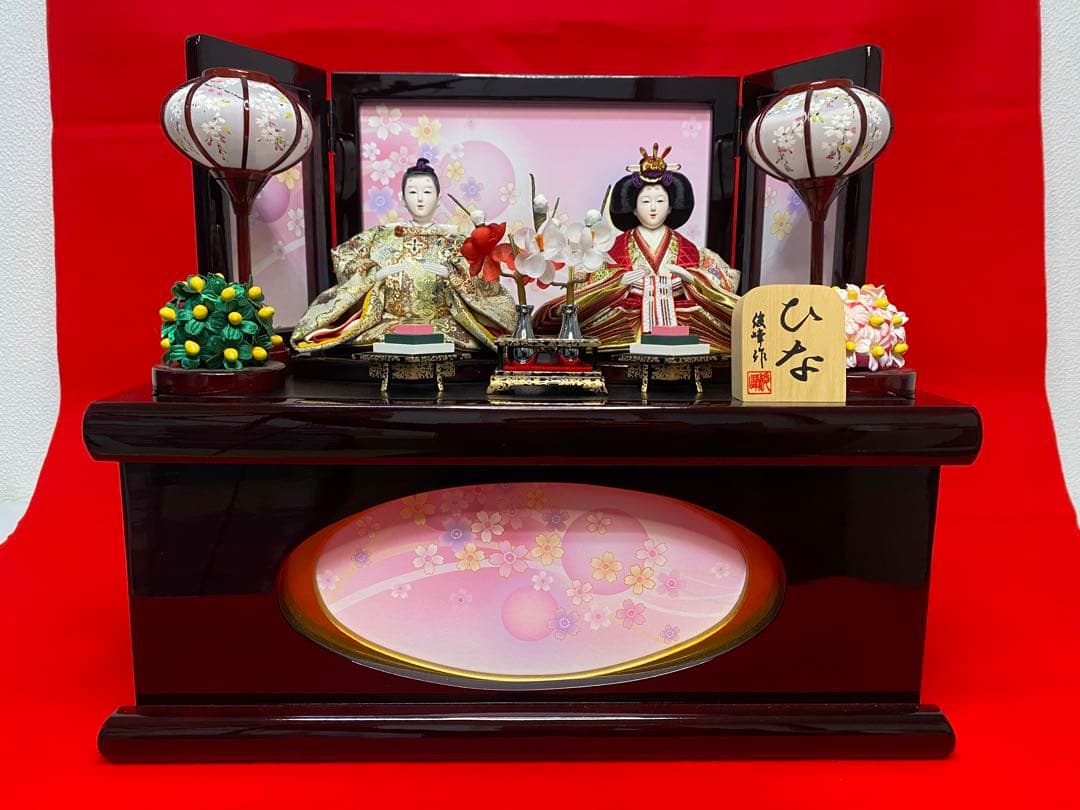 雛人形　親王飾り収納セット・頭　元光　作・間口約４５×奥行約２７×高さ約４０㎝