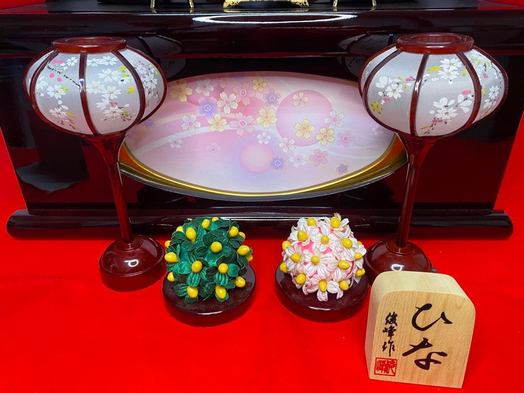 雛人形　親王飾り収納セット・頭　元光　作・間口約４５×奥行約２７×高さ約４０㎝