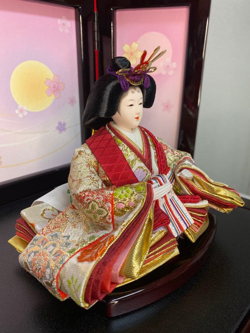 雛人形　親王飾り収納セット・頭　元光　作・間口約４５×奥行約２７×高さ約４０㎝