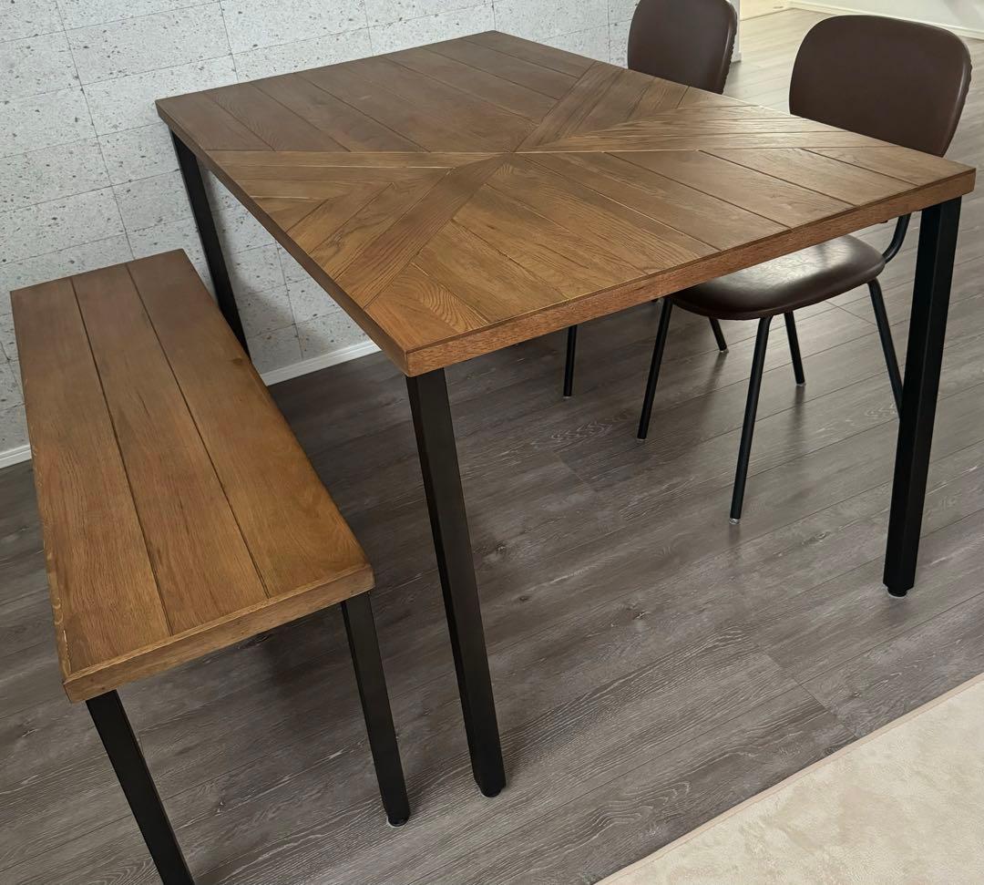 超美品！関家具ジプシー木製ダイニングテーブルとベンチセット　展示品