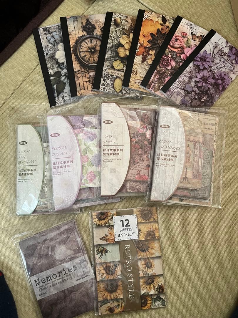 大容量　まとめ売り　コラージュ素材　ペーパー　マスキングテープ