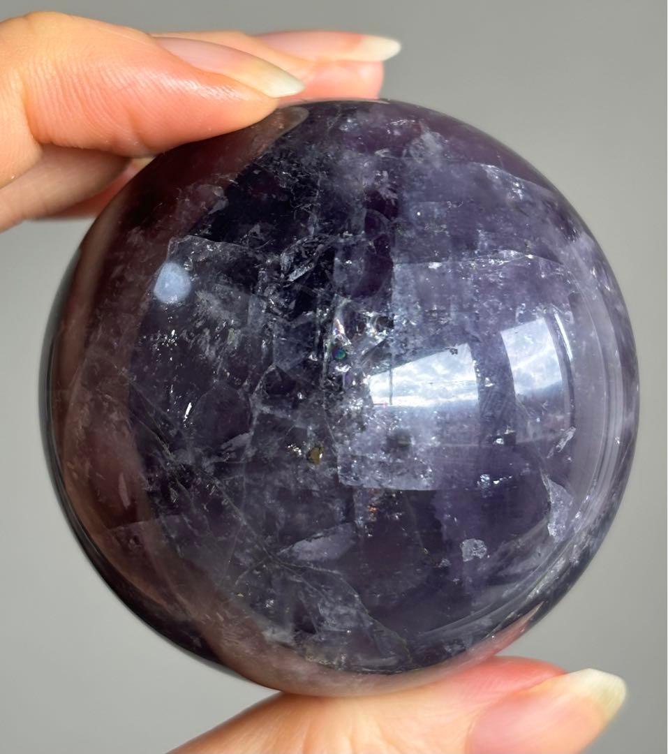 高品質　パイライトinフローライト　スフィア ギャラクシーフローライト