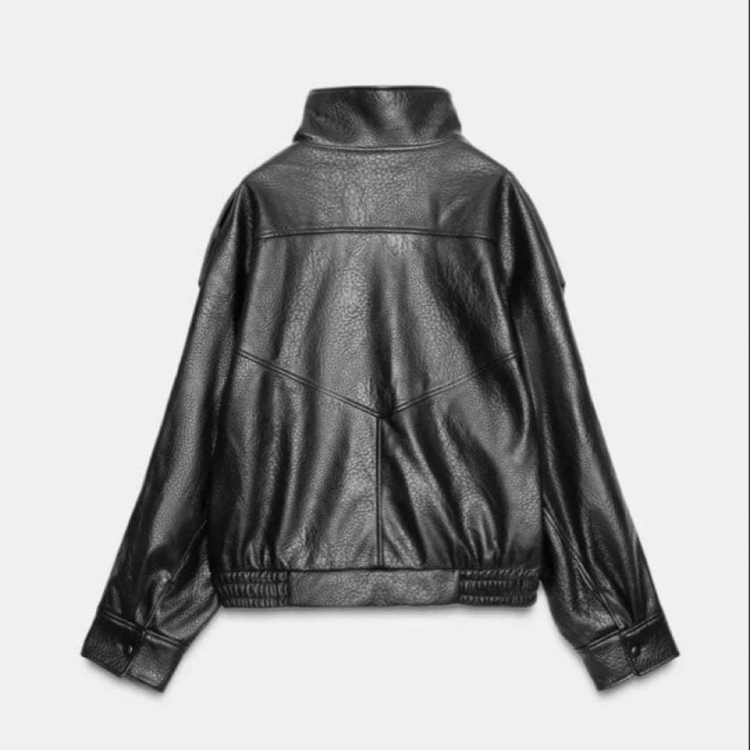 ZARA ザラ 即発送　新品　M フェイクレザージャケット　黒　ブラック　ysl