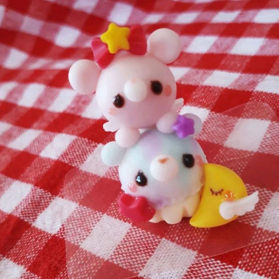 天使くまちゃん(ピンク)☆お月様