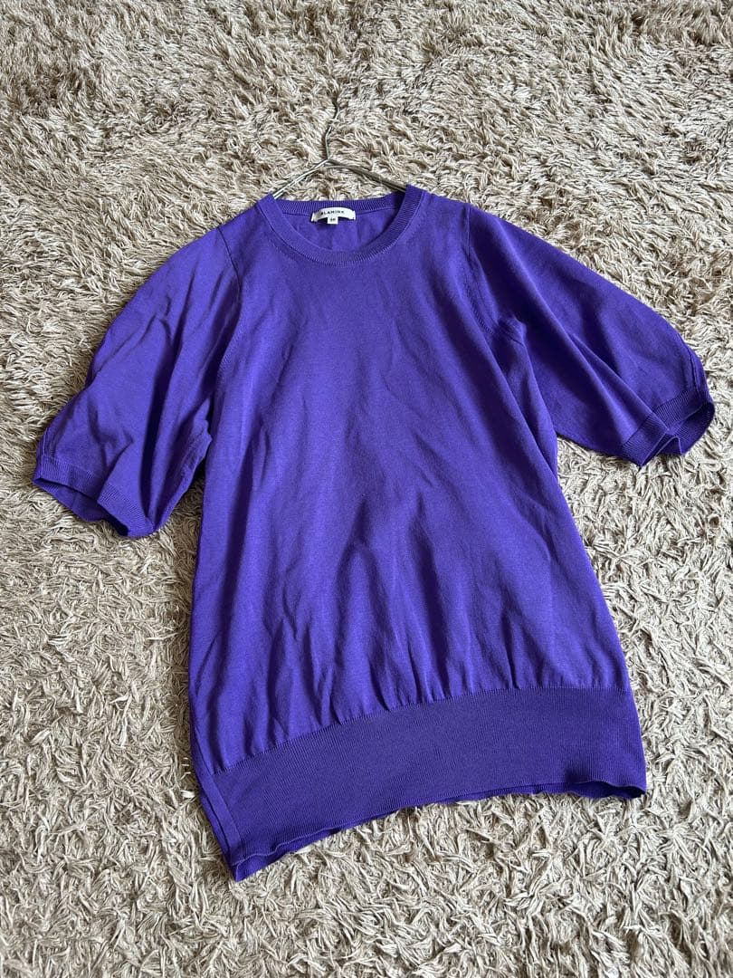 BLAMINK ブラミンク 半袖ニット 36 パープル SC 16G 美品