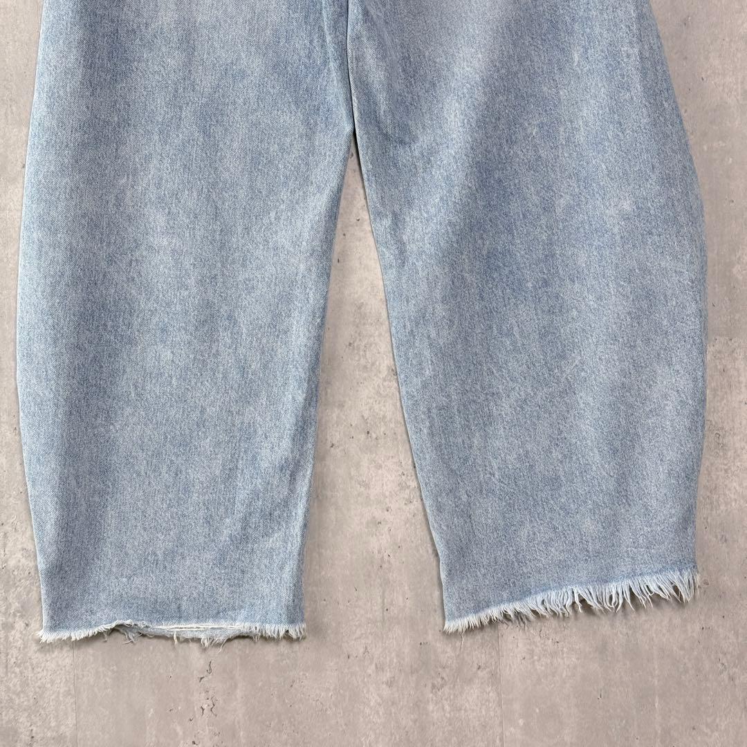 ウィムガゼット Whim Gazette ラインカーブデニム パンツ ブルー